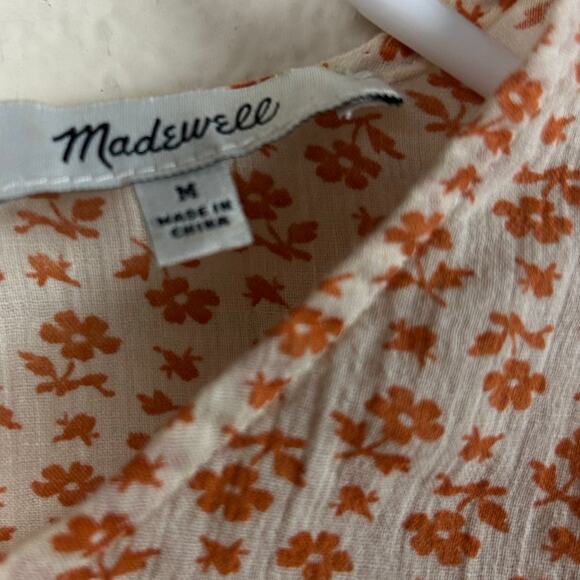 Madewell ruffle-yoke prairie top in Cut  Out Bloom size M - Picture 8 of 9
